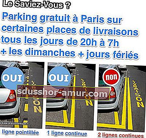 Besplatno parkiralište na mjestima dostave u Parizu