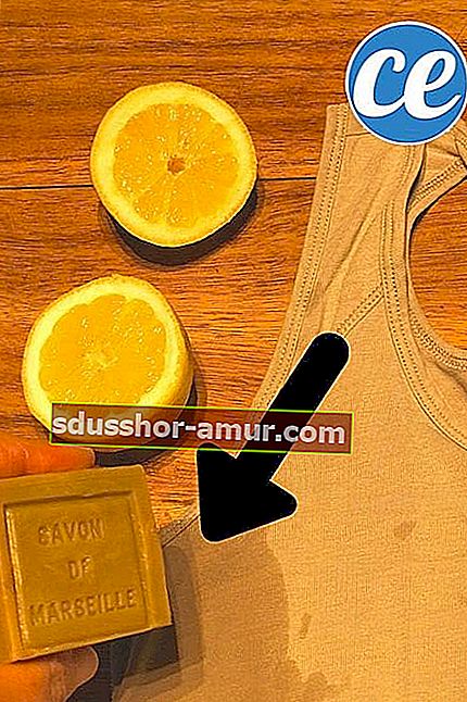 Marsejsko milo in limona za odstranjevanje vonja po poteh z oblačil