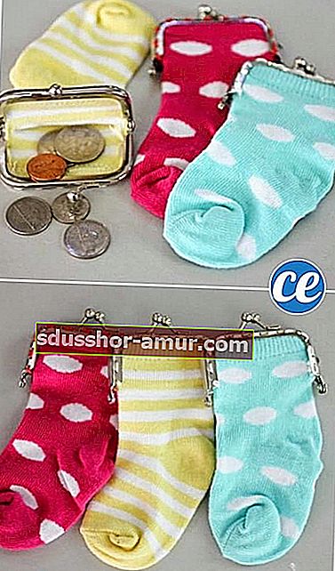 Mala torbica za novčiće izrađena od recikliranih čarapa bez roditelja