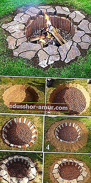 домашен мангал, изкопан в земята