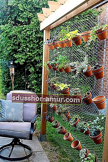 домашна вертикална градина с ограда за кокошарници
