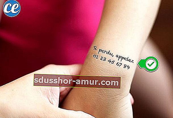Направете временна татуировка на ръката на детето, за да я намерите лесно, ако се загуби