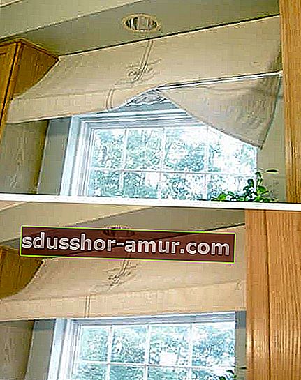 Upotrijebite izvlačne šipke za ukrašavanje kuhinjskog prozora