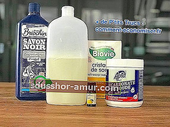 recept za domaću tekućinu za ultra odmašćivanje s crnim sapunom, sodom bikarbonom i kristalima sode