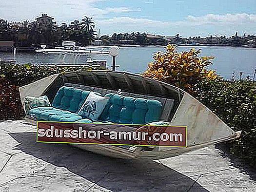 Декоративный проект: превратить старую лодку в диван