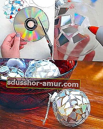 reciklirajte stari cd da biste napravili zrcalne kuglice