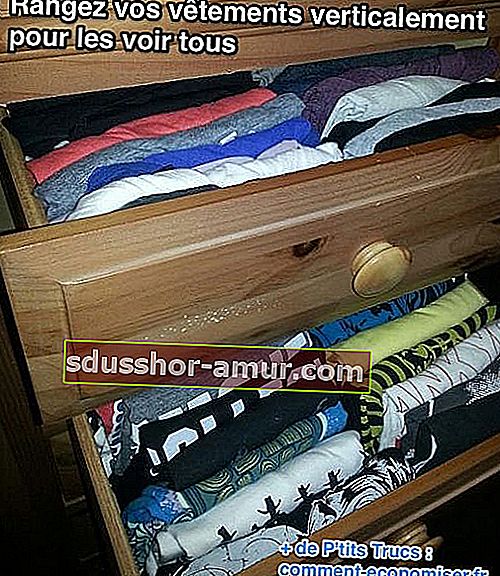 Съвет за съхранение на дрехи в чекмедже