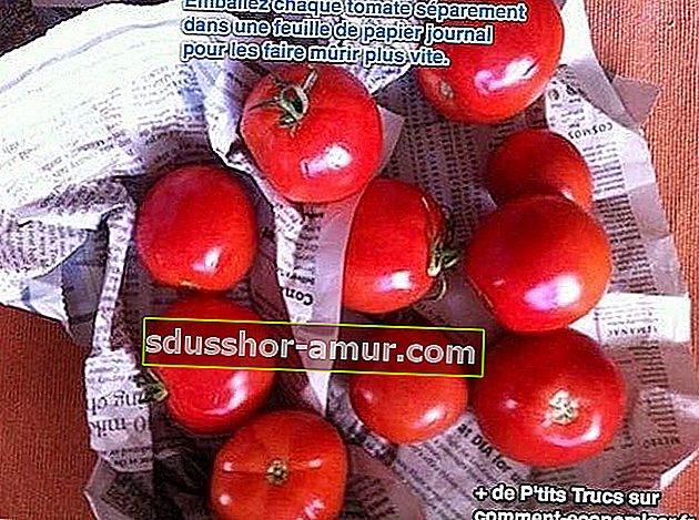 Увийте домати във вестник, за да узреят по-бързо