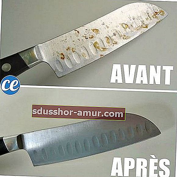 как да почистите почернели стоманени ножове