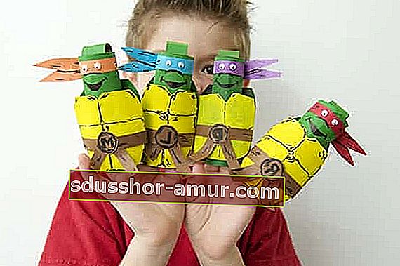 olajšajte kartonske ninja želve