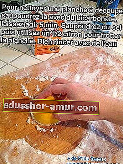 Използвайте сода за хляб за естествено почистване на дъска за рязане