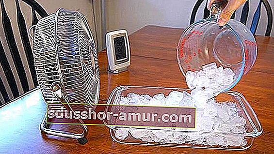 Твърде горещо е ?  Направете домашен климатик с вентилатор и кубчета лед.