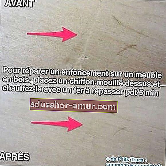 Rovnaká technika na opravu dreveného nábytku 