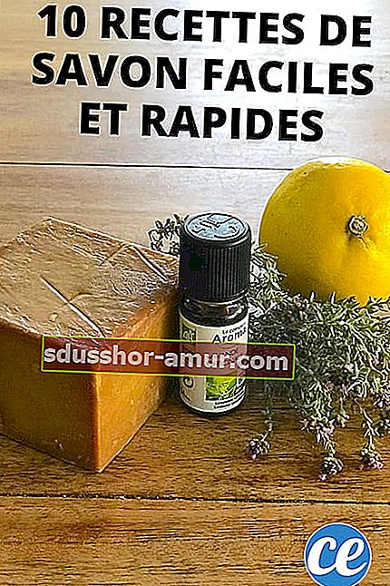 Domáce mydlo s citrónom, levanduľovým éterickým olejom a tymianom na drevenom stole