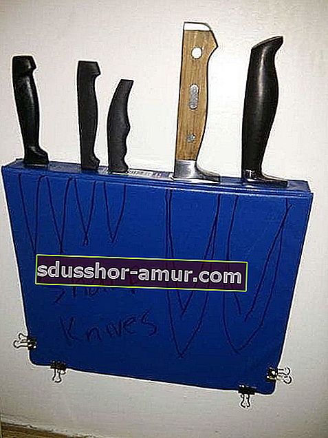 konica za shranjevanje nožev v omari