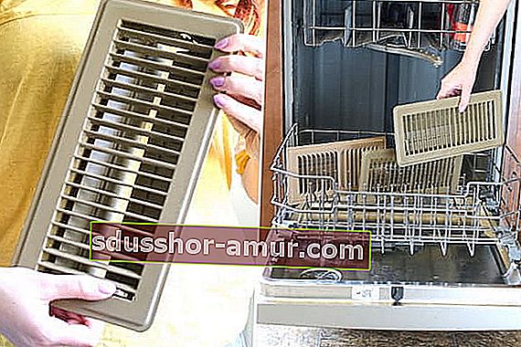 grile de ventilație ventilație în mașina de spălat vase