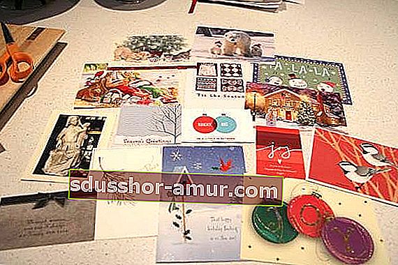 kartónová vianočná pohľadnica na výrobu štítkov na darčeky