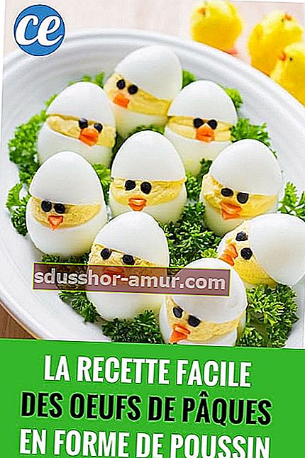 лесната за правене и икономична рецепта за твърдо сварени яйца във формата на пиленце за Великден