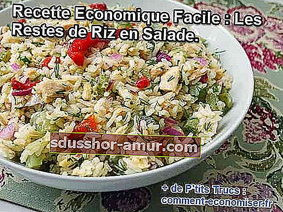 Salata od riže napravljena od ostataka