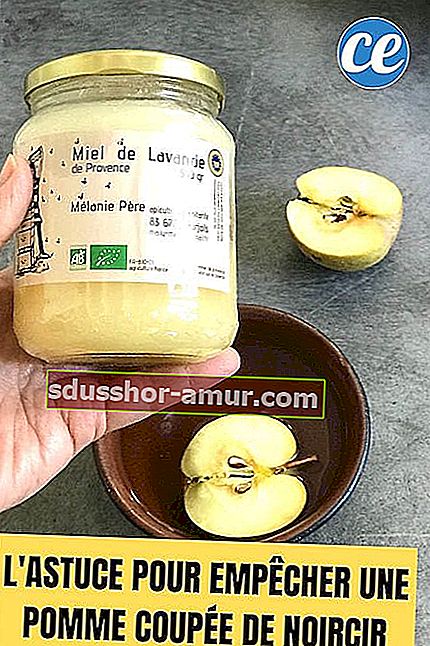 Miód i woda do konserwacji pokrojonego jabłka i zapobiegania czernieniu