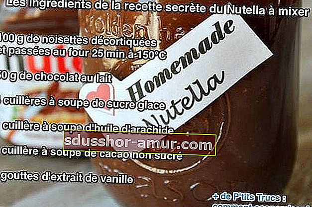 Sestavine skrivnega recepta Nutella