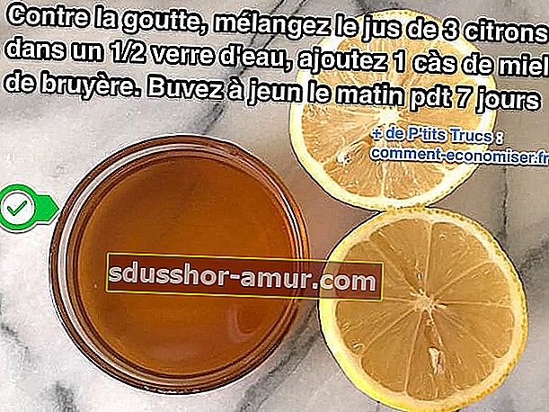 Средство от приступа подагры с лимонным соком и медом