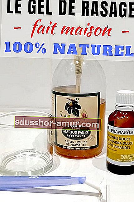 100% prirodni domaći gel za brijanje s marsejskim sapunom i uljem slatkog badema