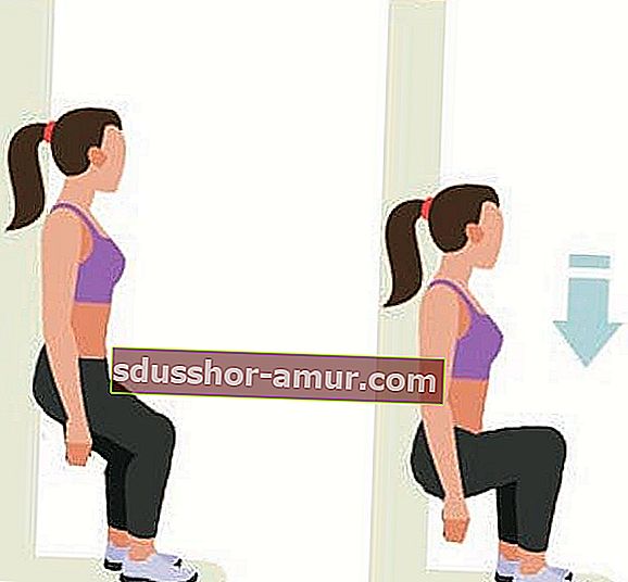 Правете упражнение за клякане на стената, за да тонизирате и отслабите краката.