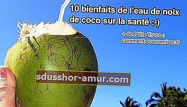 Kokos sa slamkom za piće kokosove vode
