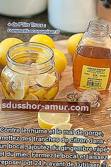 Ako liek na bolesť hrdla použite citrón, med a zázvor