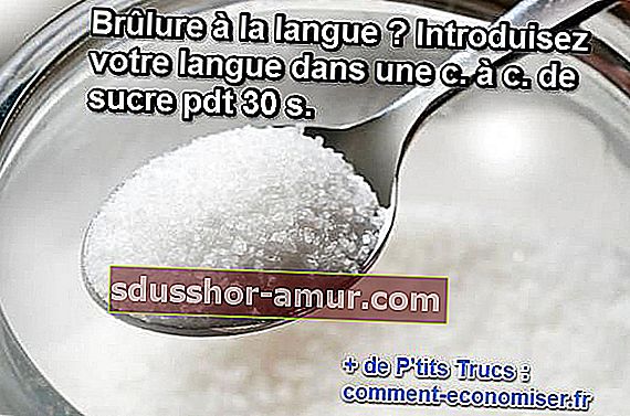 za ublažavanje opeklina jezika koristite šećer u prahu