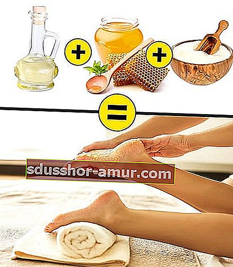 Бял оцет + мед + оризово брашно = вълшебно средство за заздравяване на пукнатини по краката.