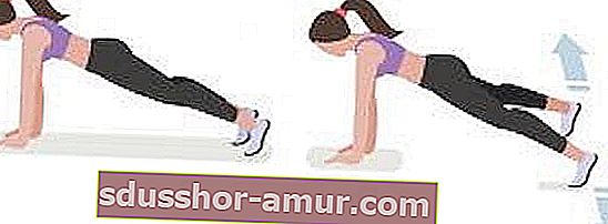 Abdo trening za 6 minuta: da biste imali ravan trbuh i mišićave trbušnjake, vježbajte plank s malim skokovima.