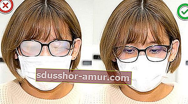 Жена, която има очила, пълни с мъгла отляво и без мъгла отдясно, благодарение на тези съвети